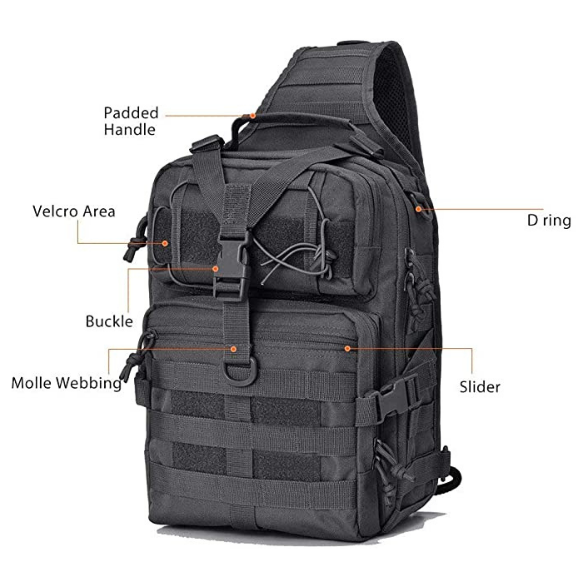 JupiterGear Tactical Military Sling Backpack 15L Shoulder Bag Molle Outdoor Daypack Backpack with Adjustable Strap Jupiter Gear Home