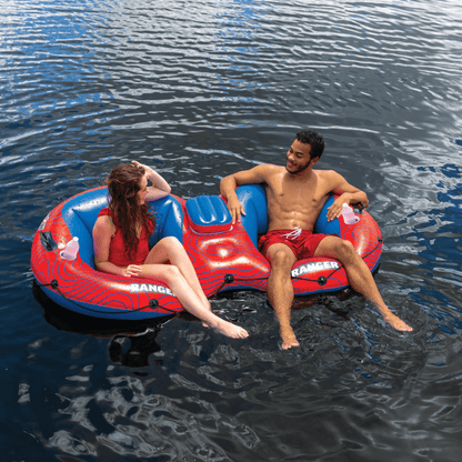 WOW Watersports Ranger 2-Person River Tube with Mesh Bottom and Cup Holders Jupiter Gear Home
