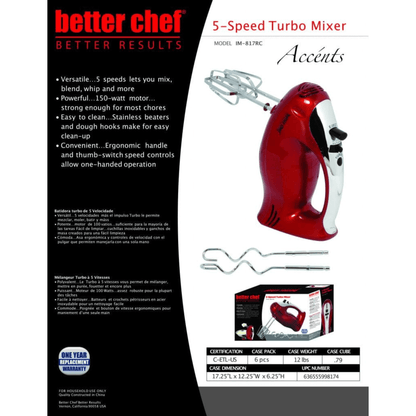 Better Chef 5-Speed Turbo Mixer Jupiter Gear Home