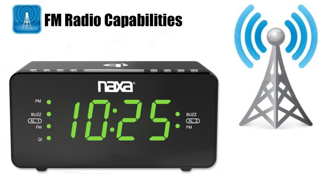 Naxa Dual Alarm Clock with Qi Wireless Charging Function (NRC-191) Jupiter Gear Home