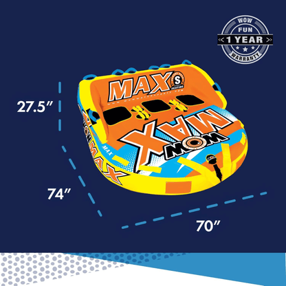 WOW Watersports Max Inflatable Towable Deck Tube for up to 3 Riders Jupiter Gear Home