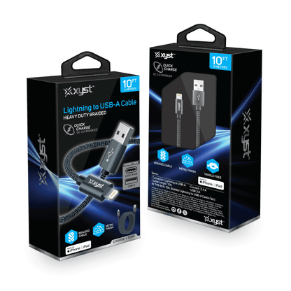 Xyst Charge and Sync USB to Lightning Braided Cable 10Ft Jupiter Gear Home