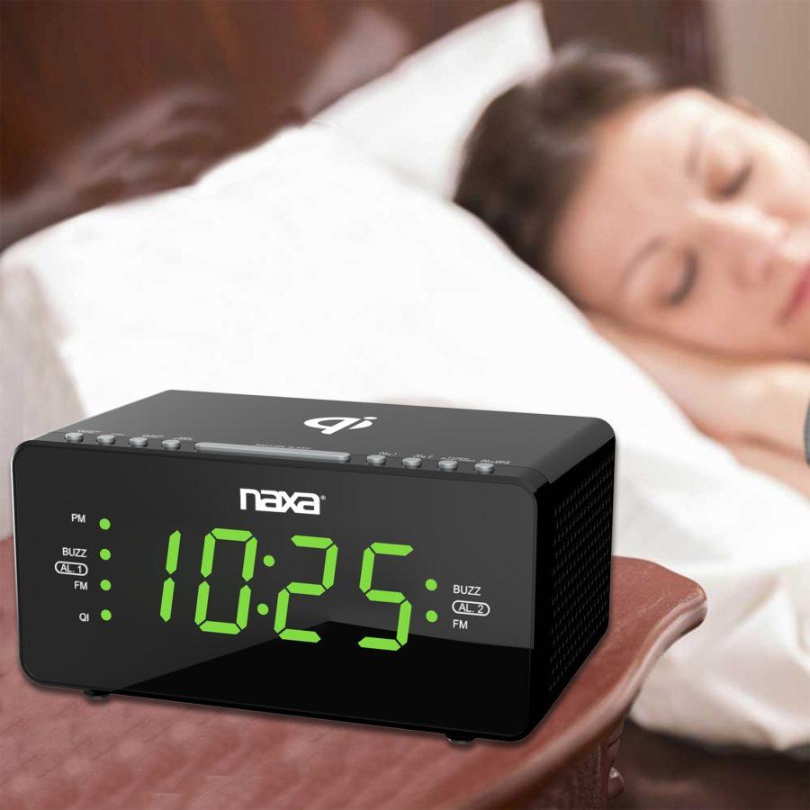 Naxa Dual Alarm Clock with Qi Wireless Charging Function (NRC-191) Jupiter Gear Home
