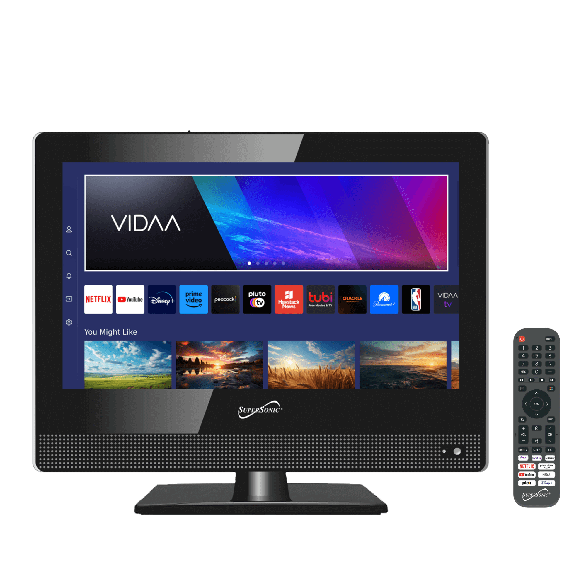 Supersonic 15" VIDAA ACDC Compatible LED Smart TV with Built-In WiFi Jupiter Gear Home
