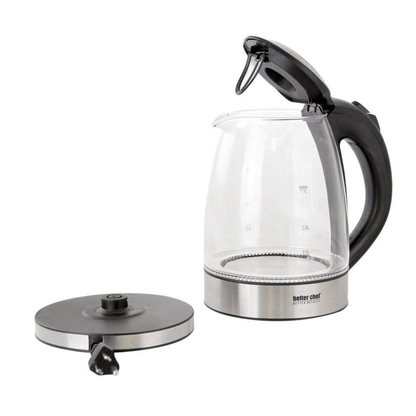 Better Chef 1500W 7-Cup Cordless Electric Borosilicate Glass Kettle with 360 Degree Swivel Base Jupiter Gear Home