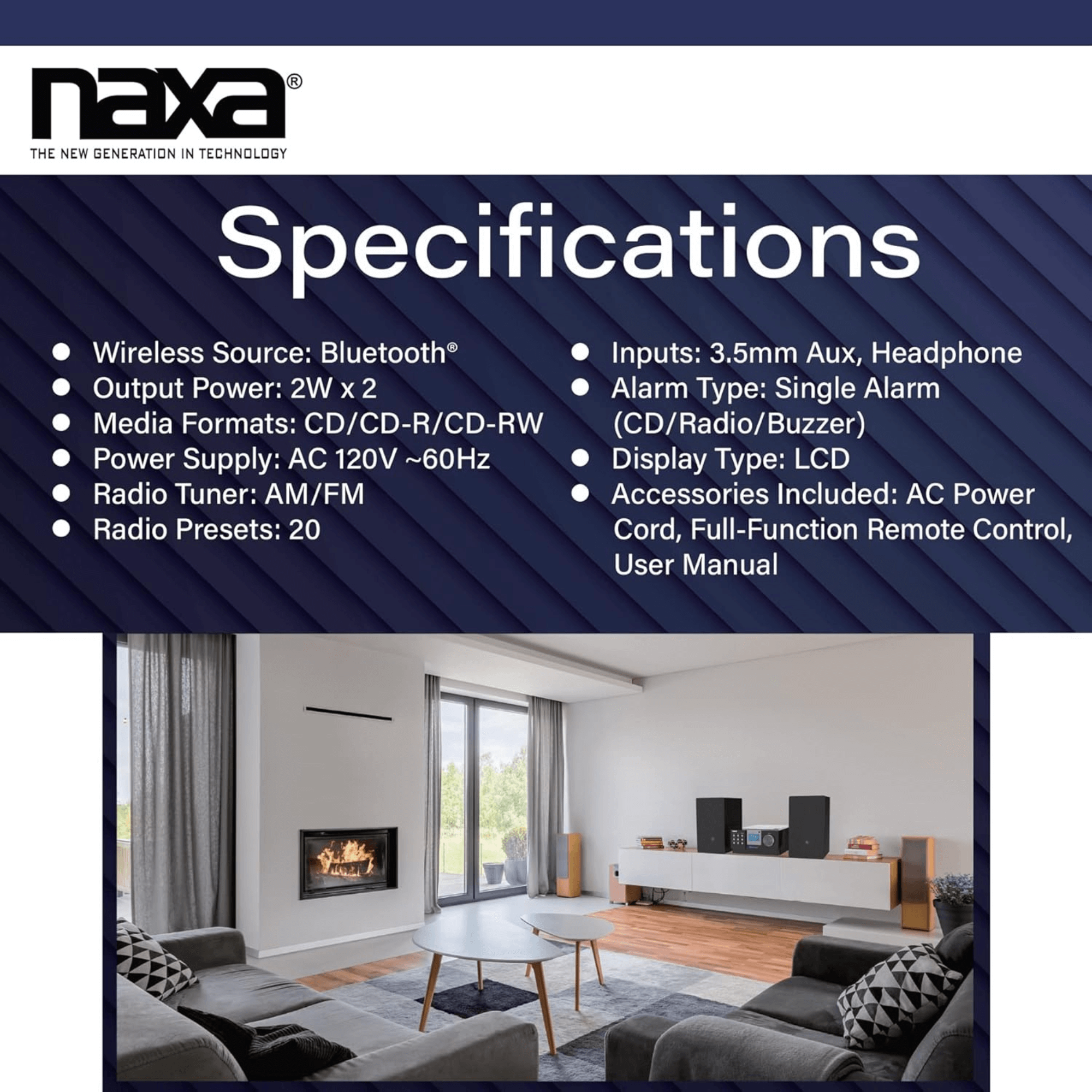 Naxa CD Microsystem with Bluetooth - Refurbished Jupiter Gear Home