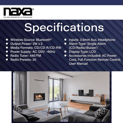 Naxa CD Microsystem with Bluetooth - Refurbished Jupiter Gear Home