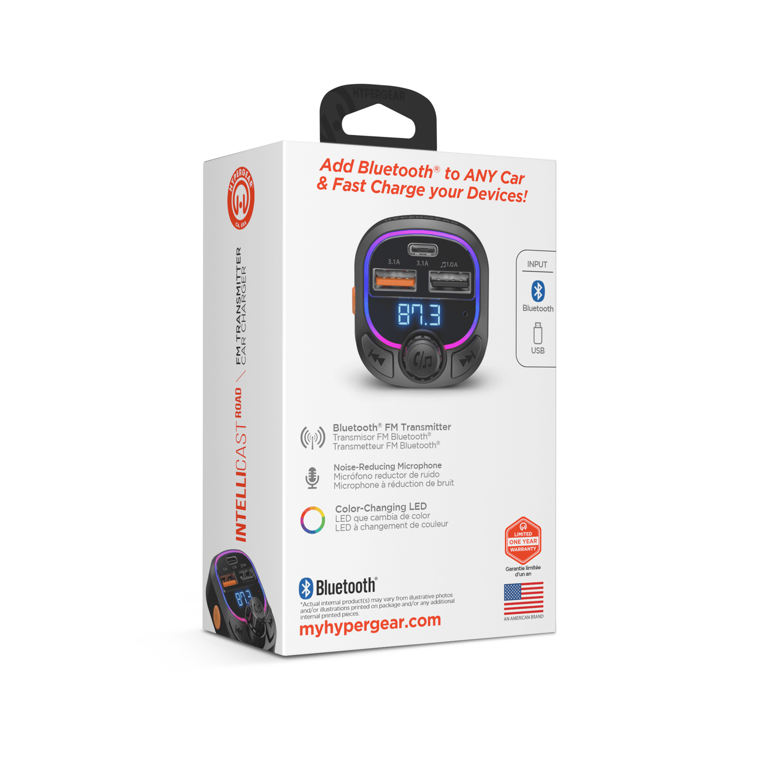 HyperGear IntelliCast Road FM Transmitter Car Charger Jupiter Gear Home
