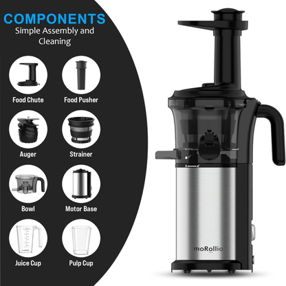 moRollio 45RPM Cold Press Slow Masticating Juicer Jupiter Gear Home