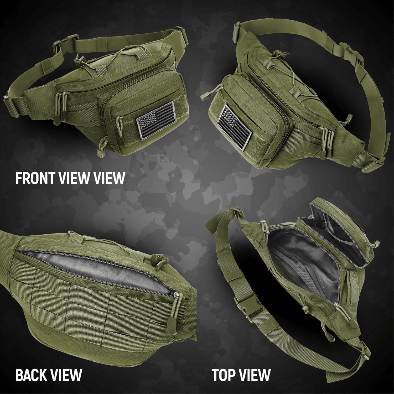XGear Tactical Hunting Fanny Pack with USA Flag Patch Jupiter Gear Home