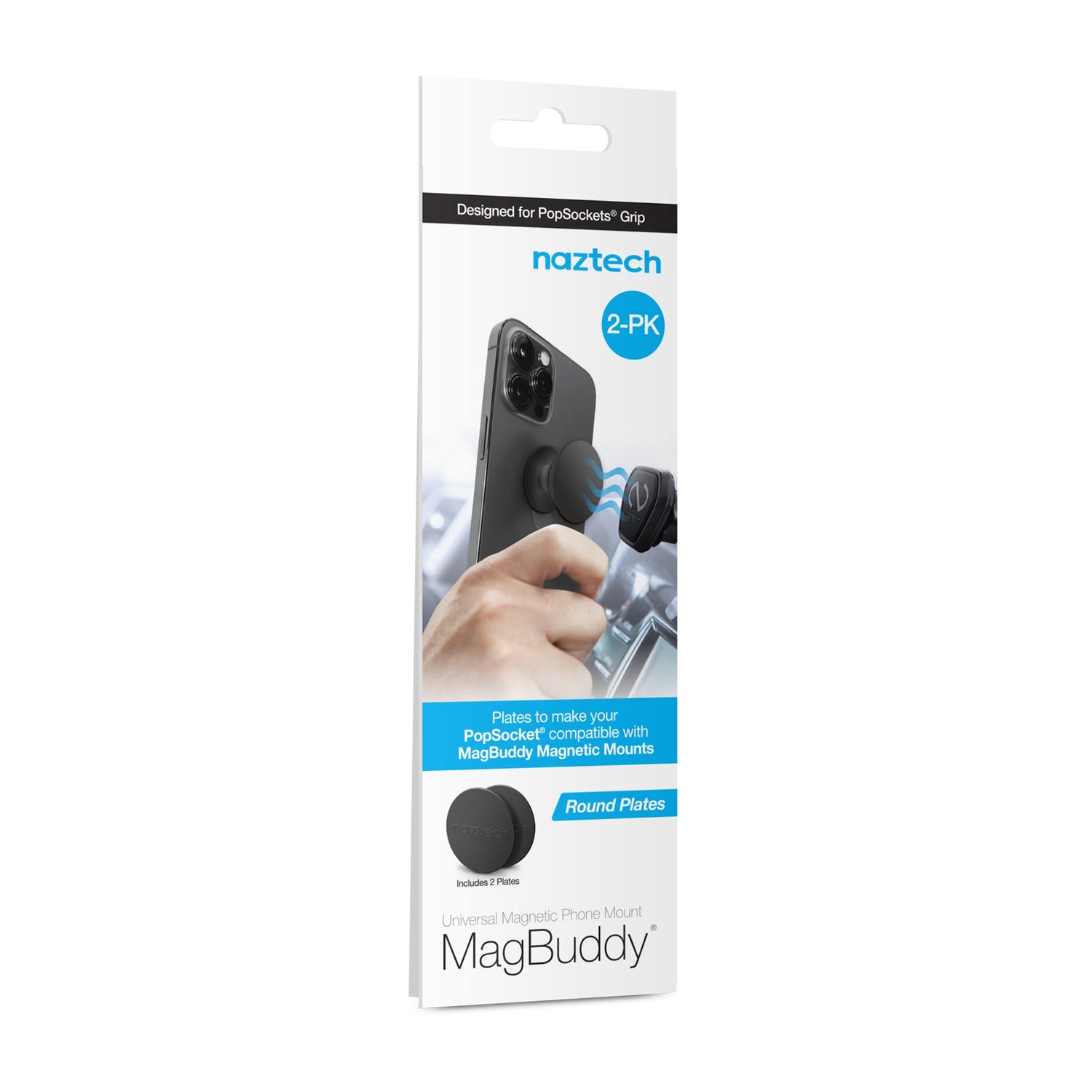 Naztech MagBuddy Universal Round Plates Compatible w Charge Devices Jupiter Gear Home