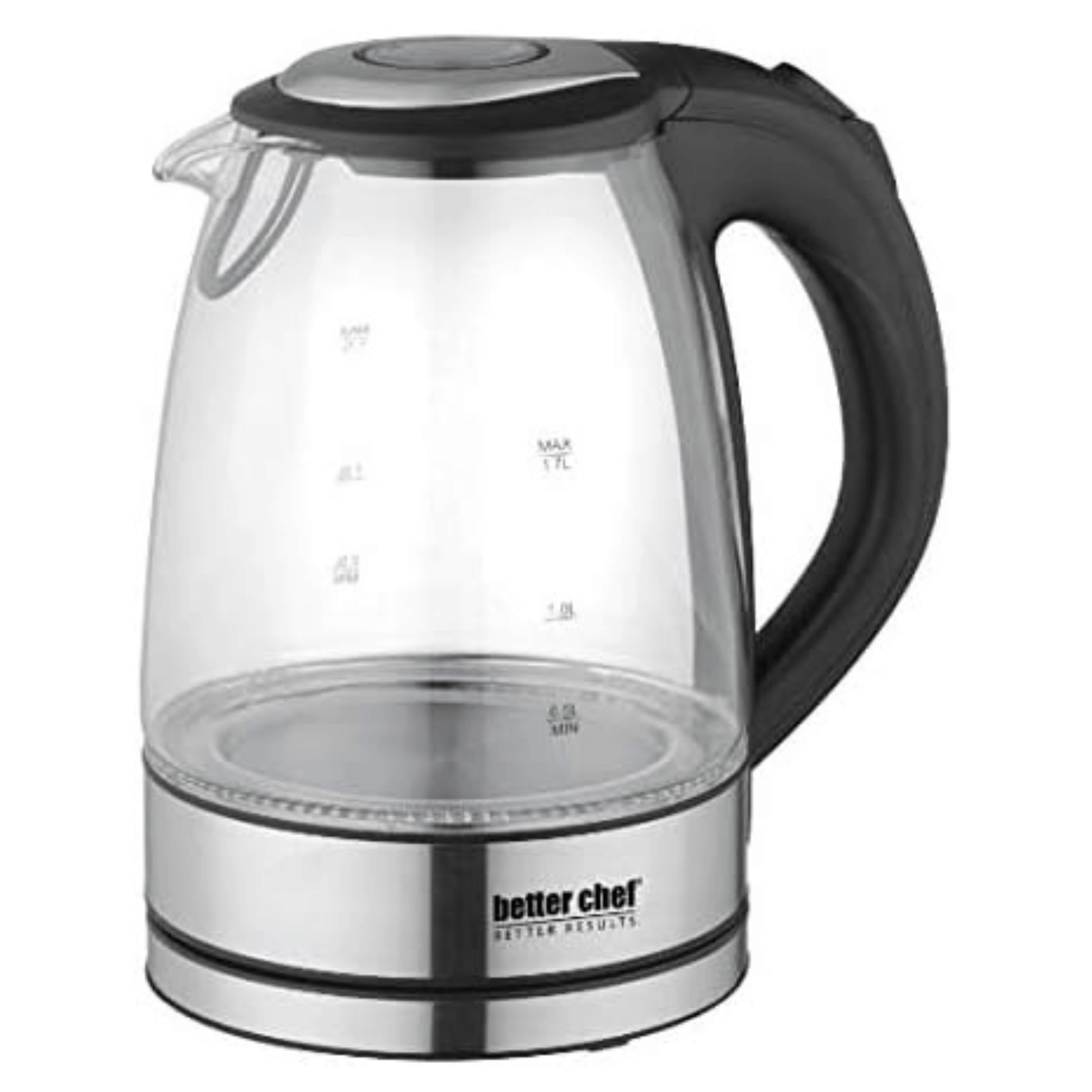 Better Chef 1500W 7-Cup Cordless Electric Borosilicate Glass Kettle with 360 Degree Swivel Base Jupiter Gear Home
