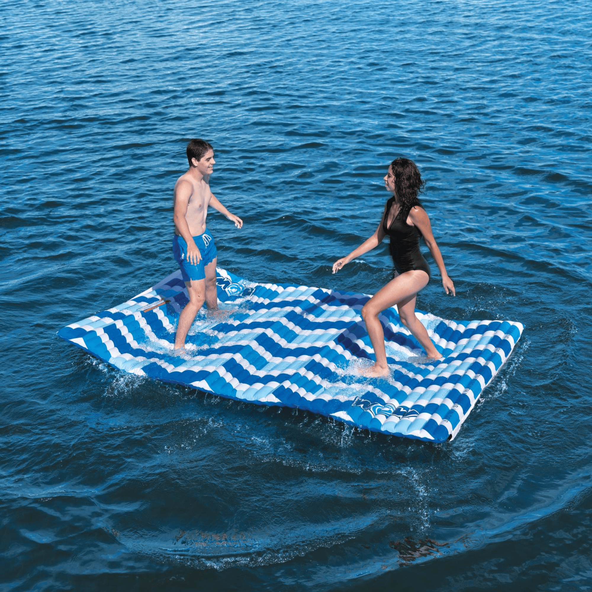 WOW Watersports Blue Chevron Water Walkway, Connects by Zipper Jupiter Gear Home