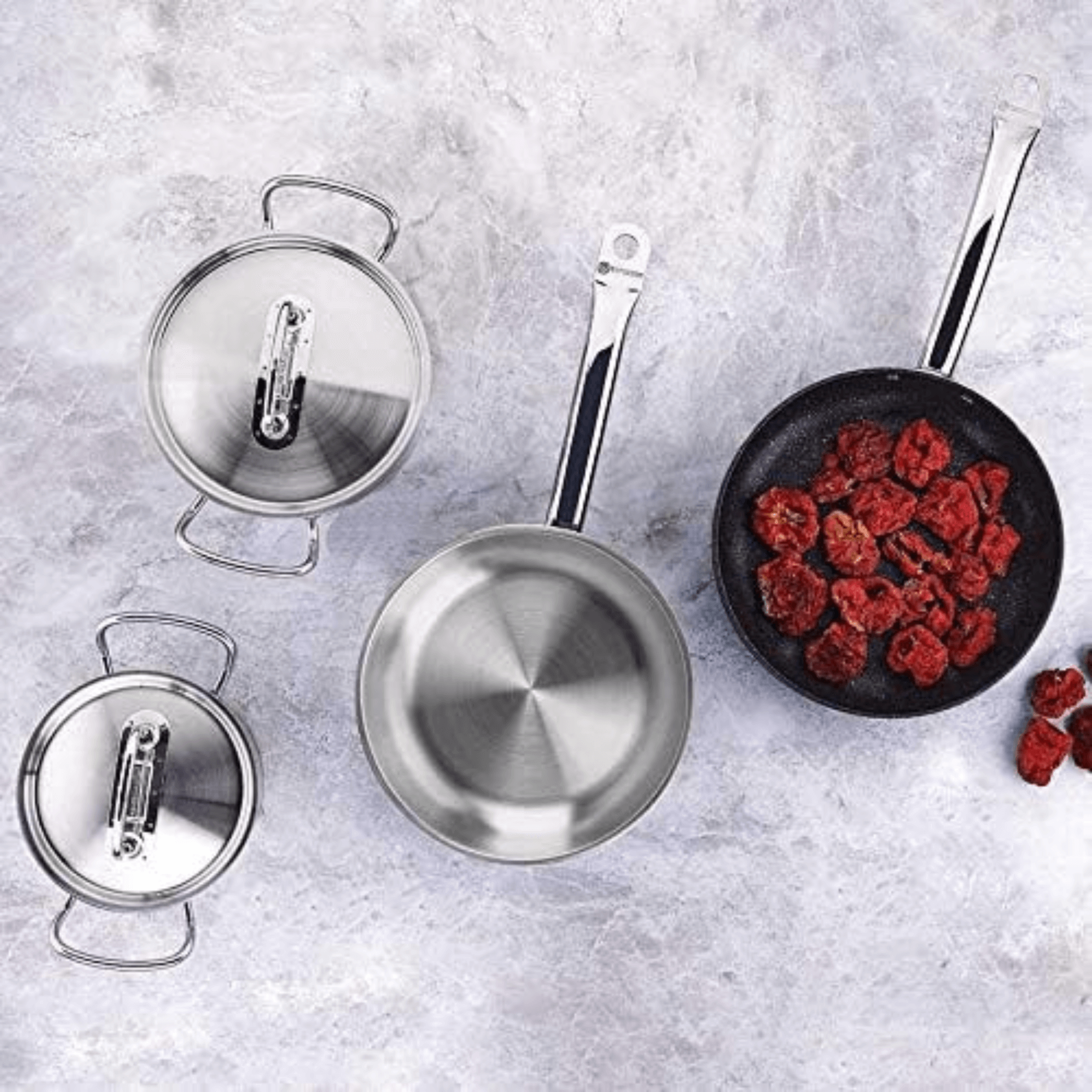 Korkmaz Proline 4Qt Stainless Steel Saucepan with High Profile Lid Jupiter Gear Home