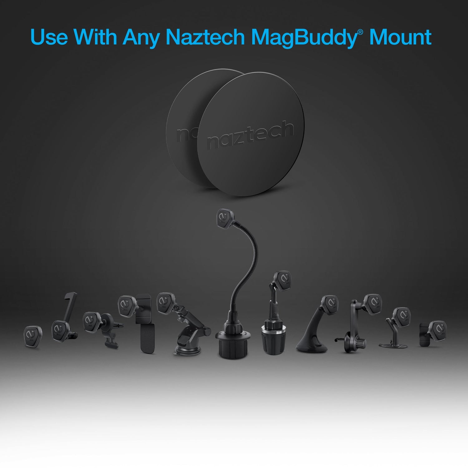 Naztech MagBuddy Universal Round Plates Compatible w Charge Devices Jupiter Gear Home