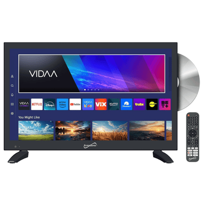 Supersonic 19-inch LED Smart HDTV with DVD Player ATSC and NTSC System ACDC Compatible Jupiter Gear Home