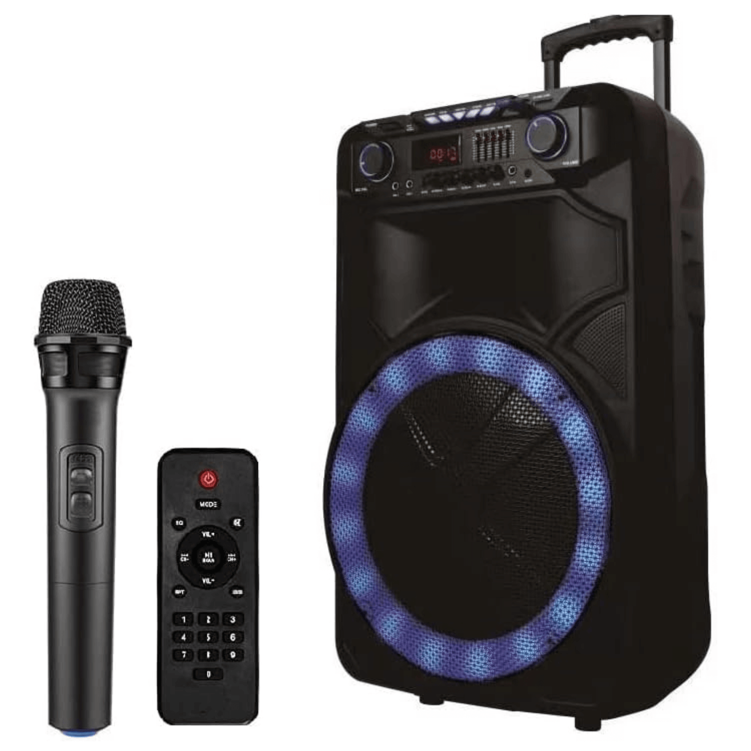 Norcent 15" Portable Bluetooth Speaker System with Sound-Activated LED Lights Jupiter Gear Home