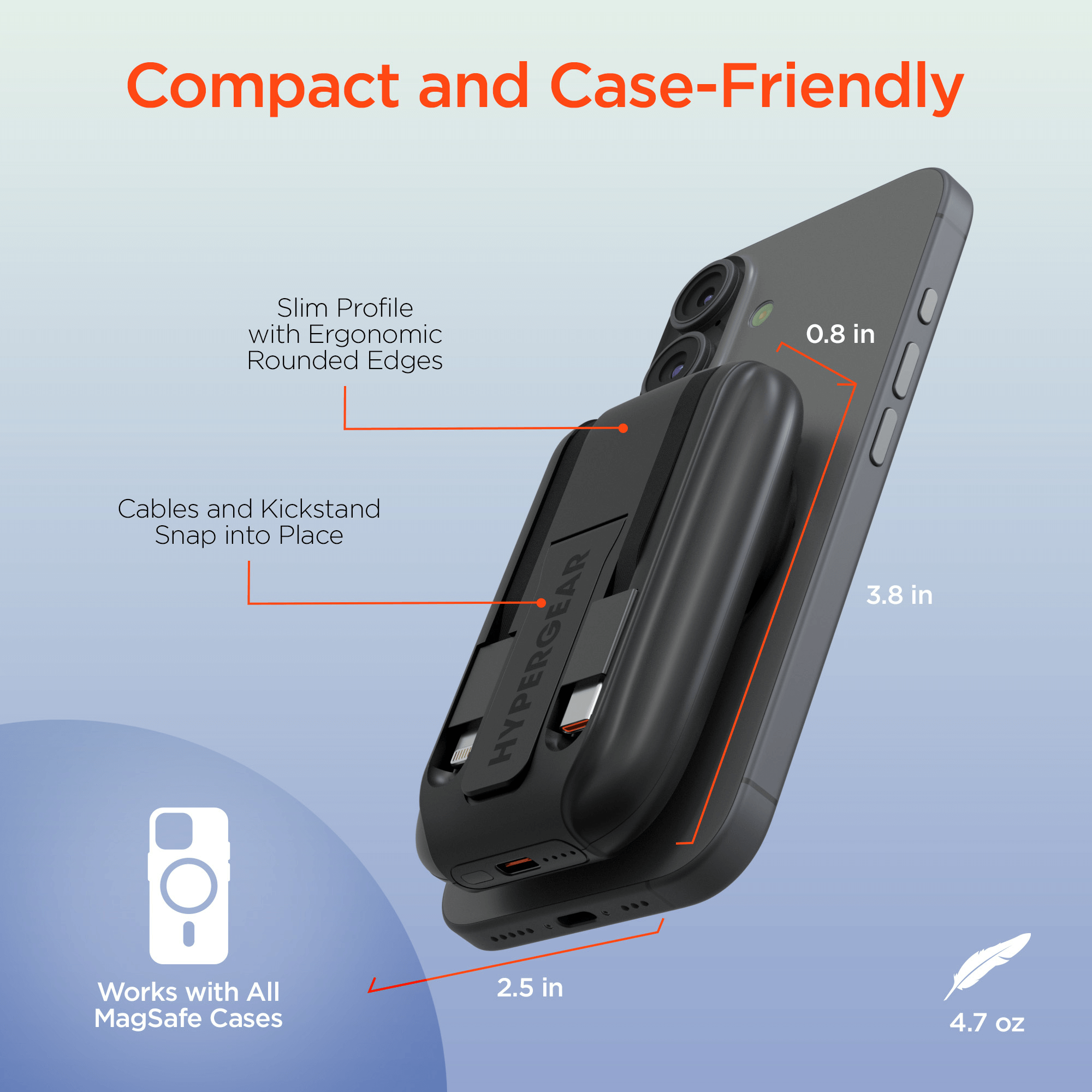 HyperGear Mag Grip Go 5000mAh Wireless Power Bank Jupiter Gear Home
