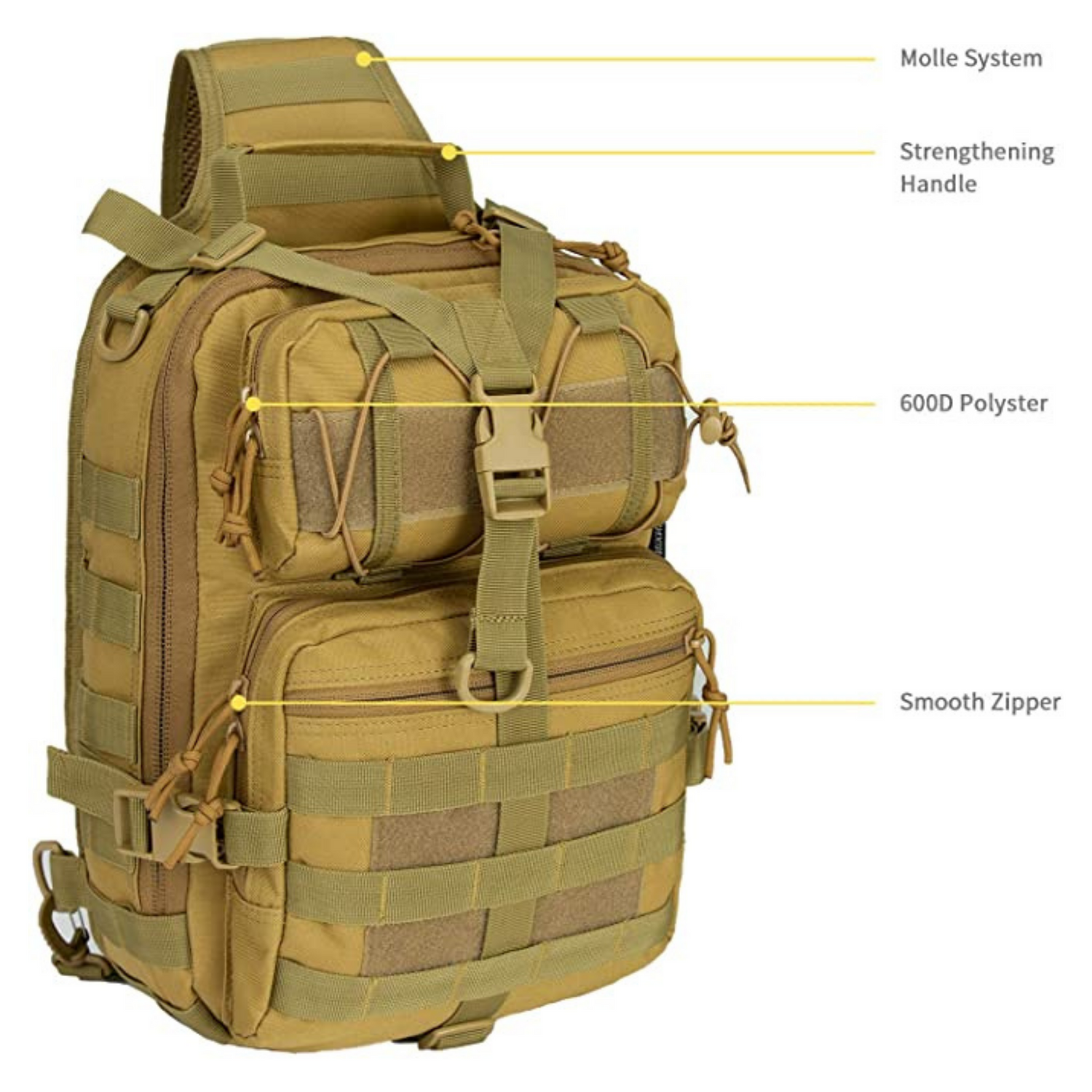 JupiterGear Tactical Military Sling Backpack 15L Shoulder Bag Molle Outdoor Daypack Backpack with Adjustable Strap Jupiter Gear Home