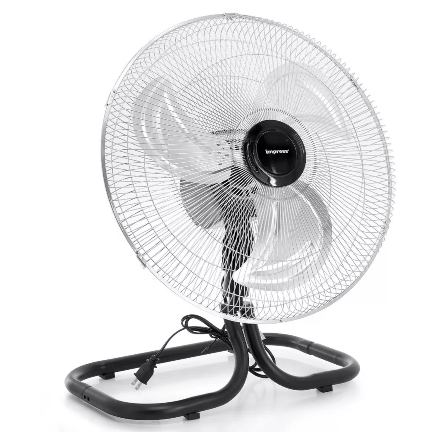 Impress 18-Inch 2-in-1 Chrome Hi-Speed Industrial Oscillating Fan Jupiter Gear Home