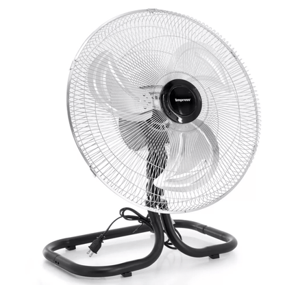 Impress 18-Inch 2-in-1 Chrome Hi-Speed Industrial Oscillating Fan Jupiter Gear Home