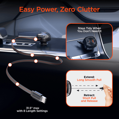 HyperGear SpeedBoost 60W Retractable Car Charger Jupiter Gear Home