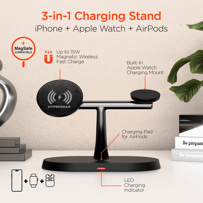 HyperGear MaxCharge Pro 3-in-1 Magsafe Charging Stand Jupiter Gear Home