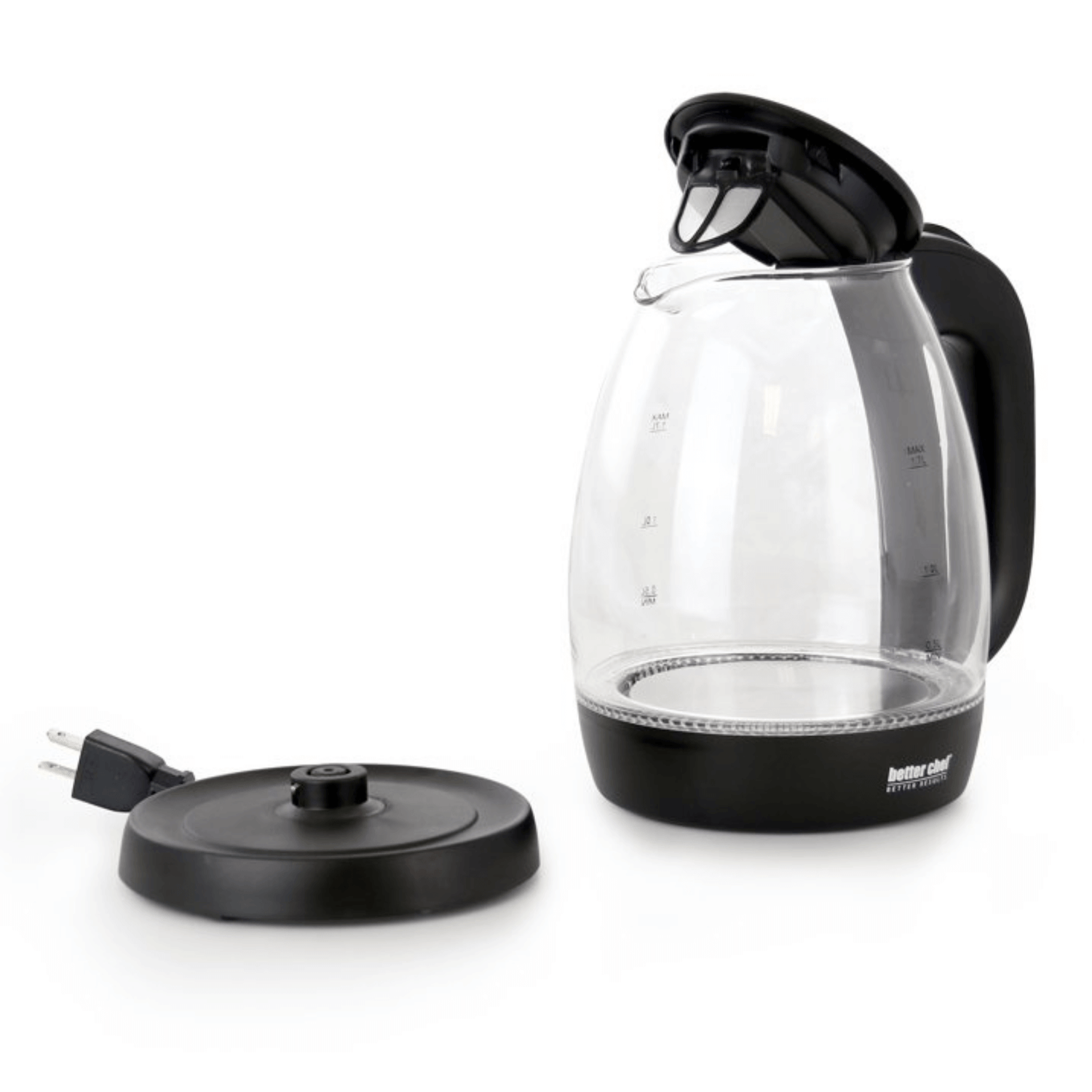 Better Chef 7-Cup Cordless Borosilicate Glass Electric Kettle with LED Light Jupiter Gear Home