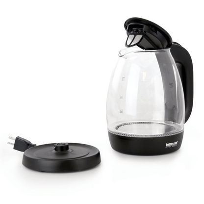 Better Chef 7-Cup Cordless Borosilicate Glass Electric Kettle with LED Light Jupiter Gear Home