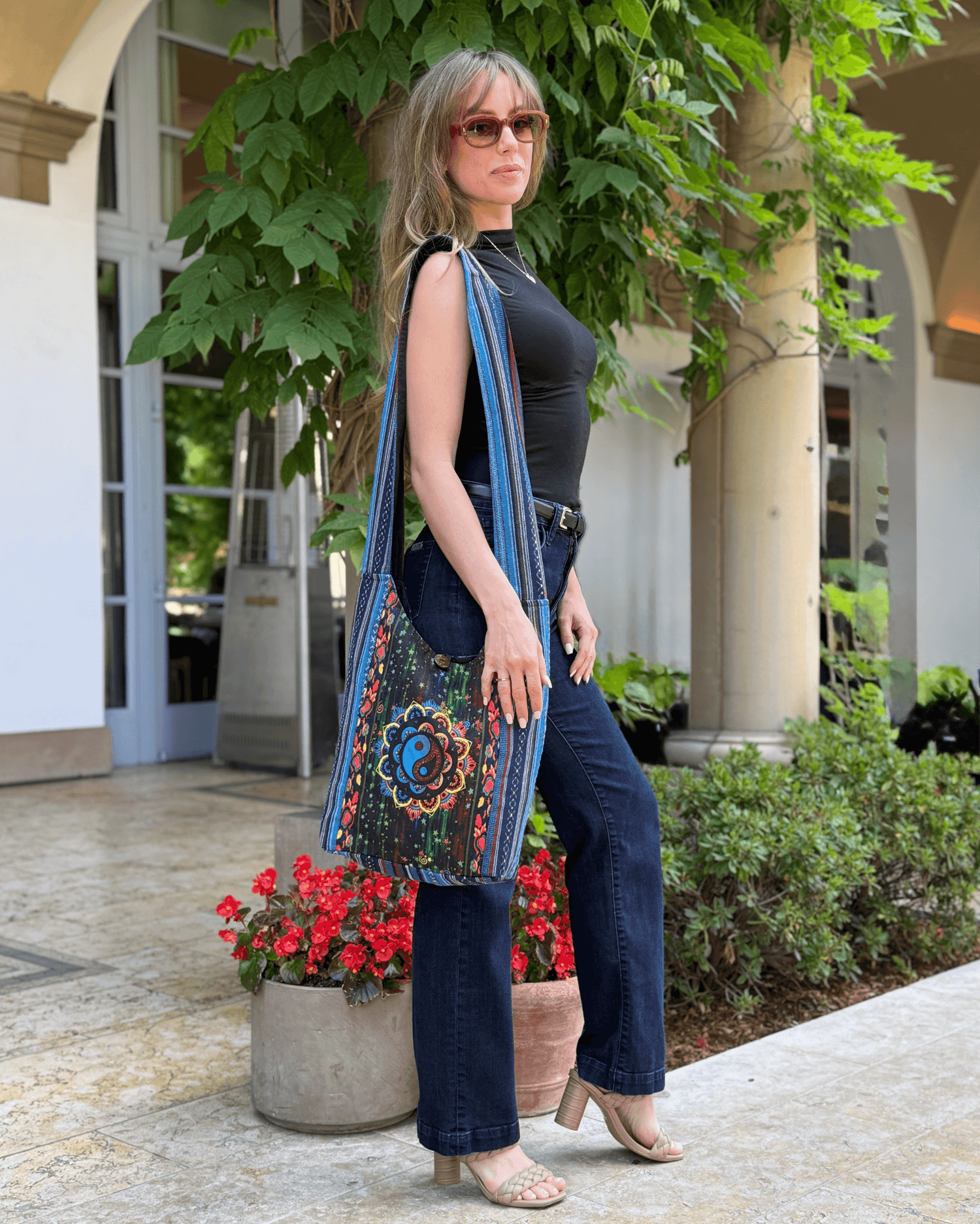 Kathmandu Collection Yin Yang Print Hobo Bag Jupiter Gear Home