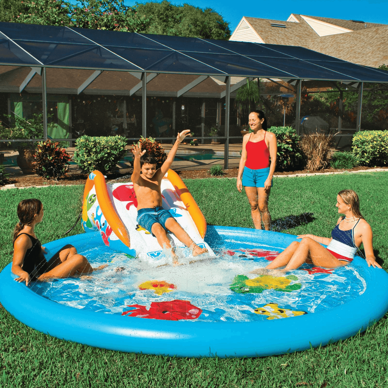 WOW Watersports Swirl Splash Pad Slide (Slide Only) with Inflated Side Rails Jupiter Gear Home
