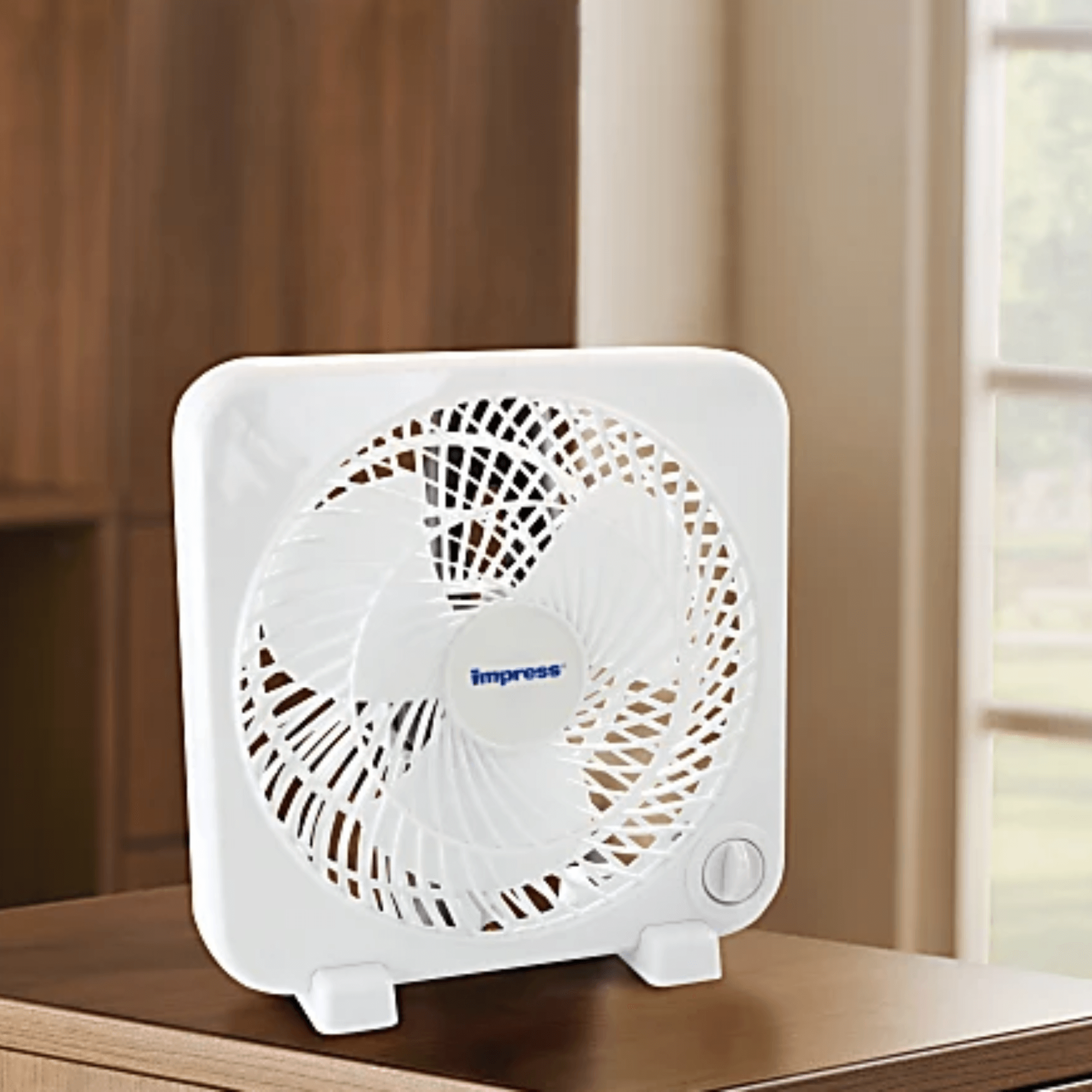 Impress 9-Inch 3-Speed Box Fan Jupiter Gear Home