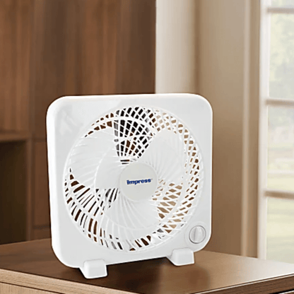 Impress 9-Inch 3-Speed Box Fan Jupiter Gear Home