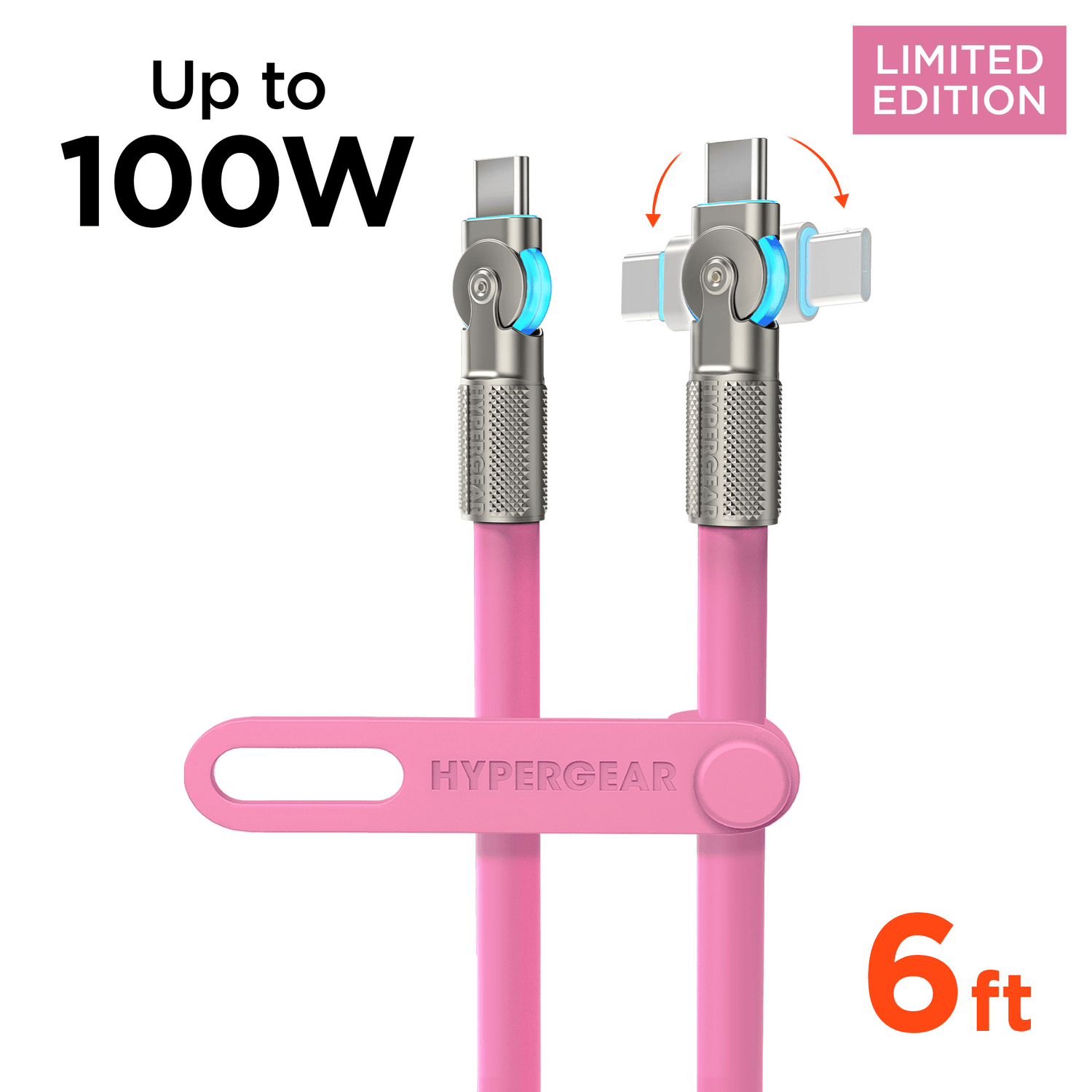 HyperGear Chunky180° 100W USB-C to USB-C Rugged Fast Charge Cable 6ft Jupiter Gear Home