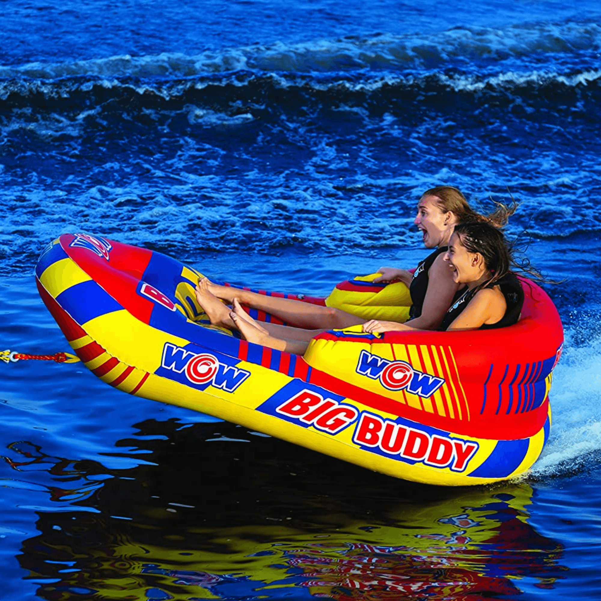 WOW Watersports Big Buddy 2 Person 2P Towable with Extra-Long Sidewalls Jupiter Gear Home