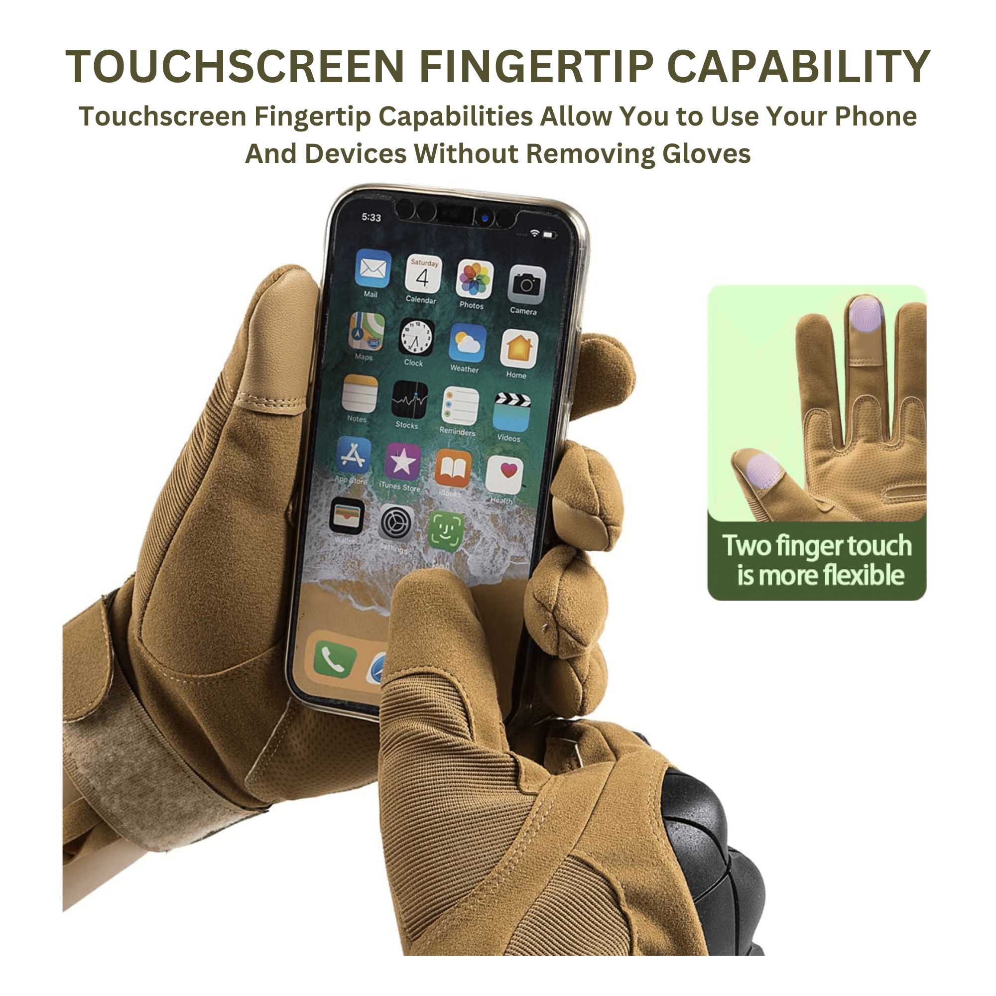 JupiterGear Tactical Military Airsoft Gloves for Outdoor Sports, Paintball, and Motorcycling with Touchscreen Fingertip Capability Jupiter Gear Home