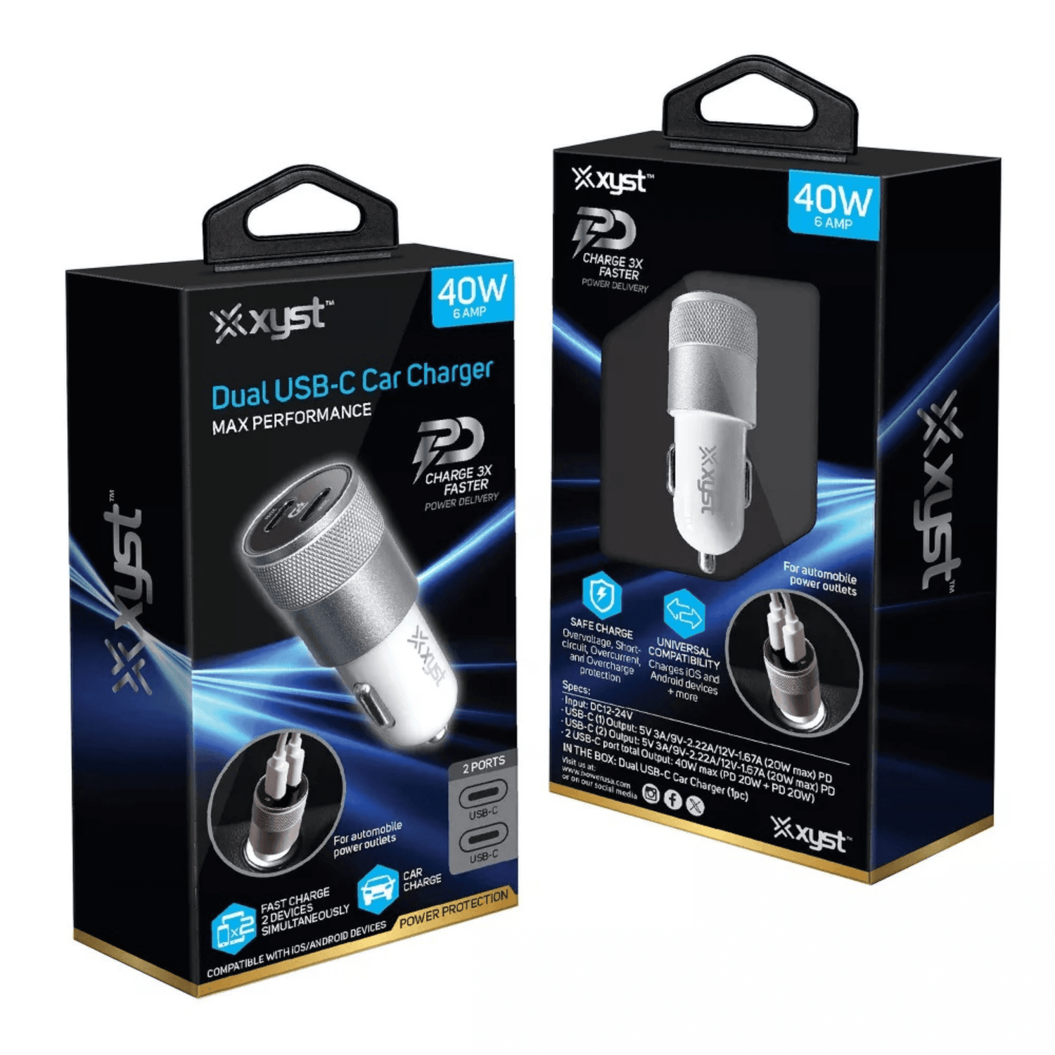 Xyst 40-Watt Dual USB-C Car Charger Jupiter Gear Home