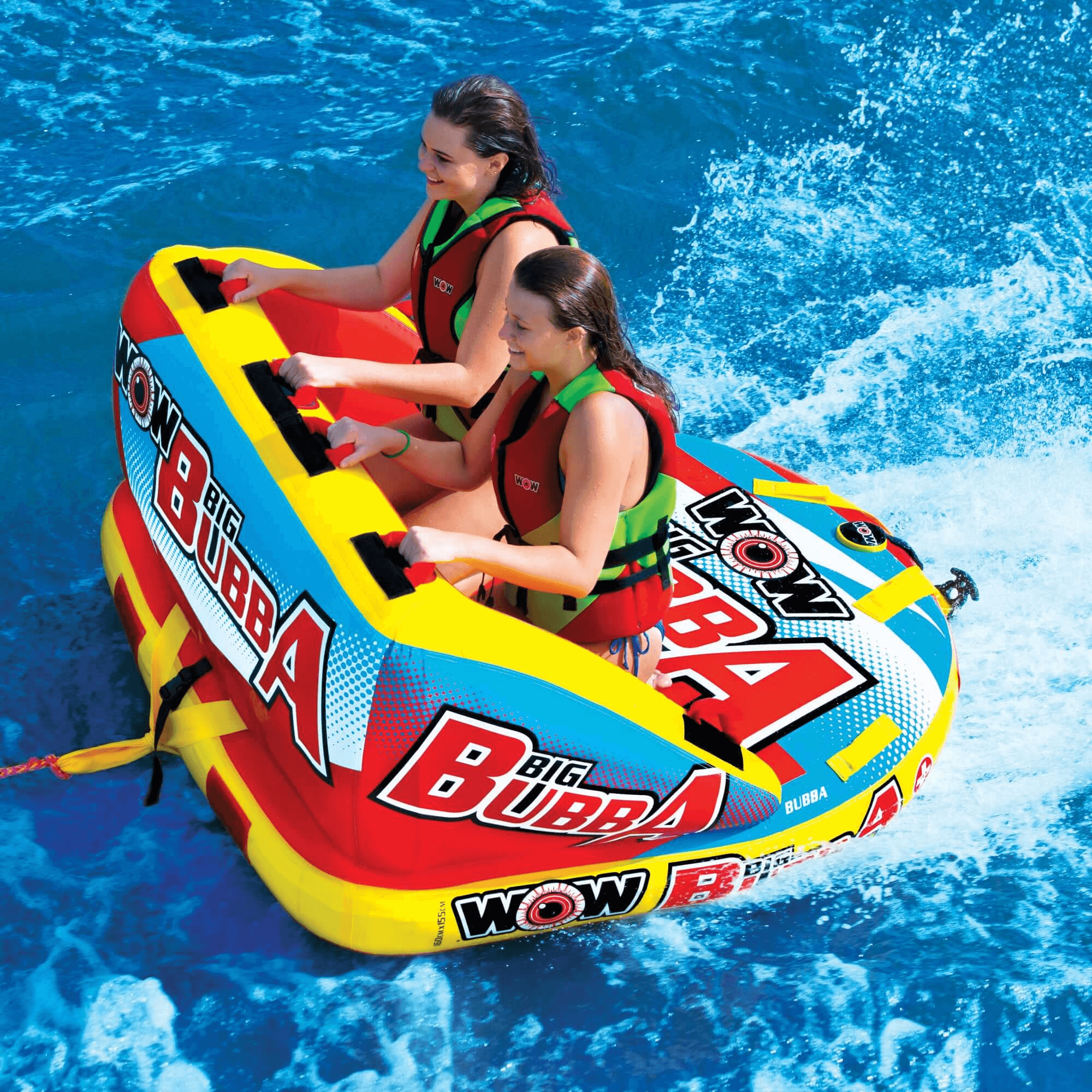 WOW Watersports Big Bubba Hi Vis 2 Person Towable Water Tube For River and Lake Jupiter Gear Home