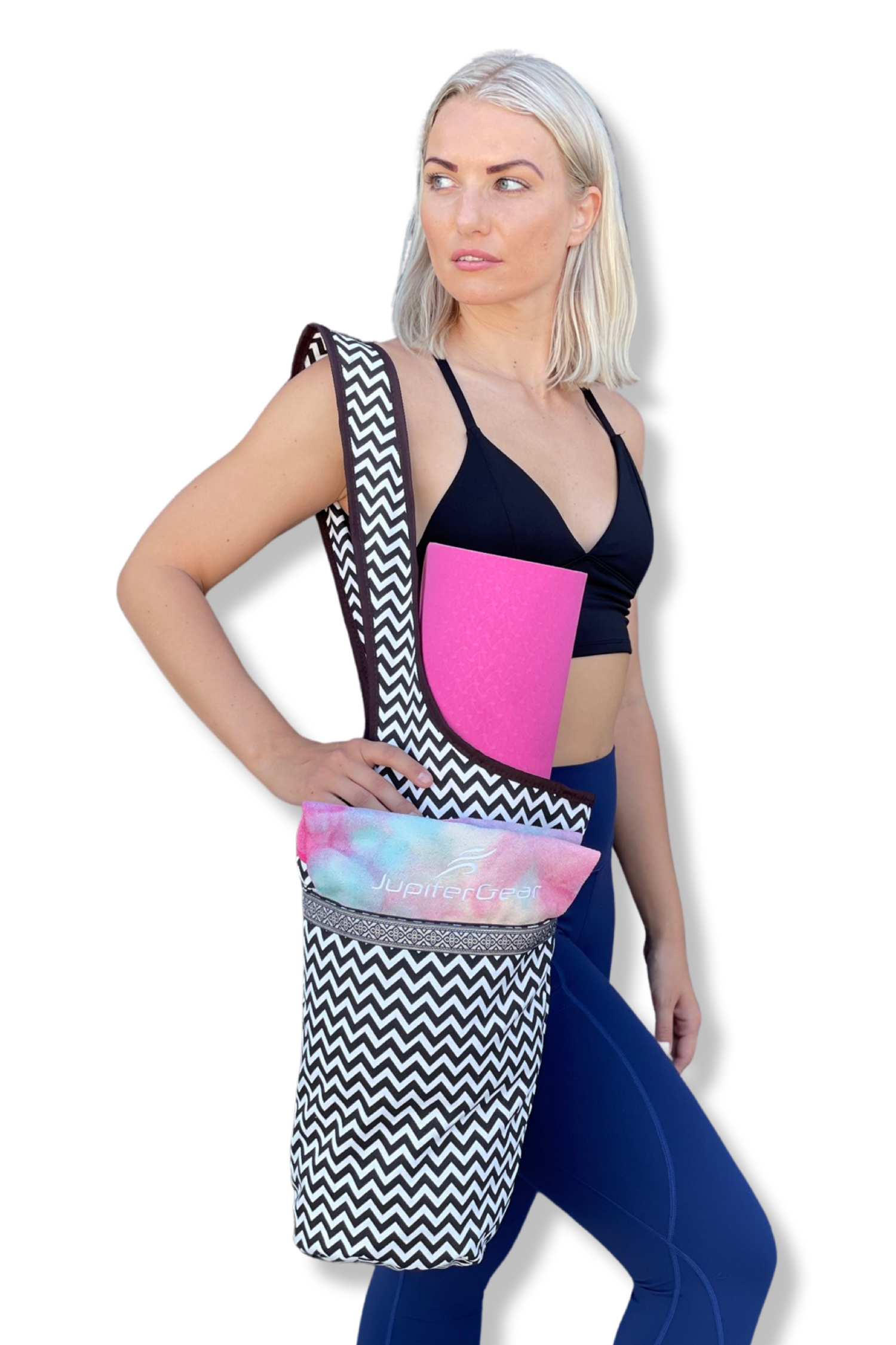 JupiterGear Yoga Mat Carrying Tote Bag with Large Size Pockets | Multipurpose and Fit Most Size Mats Jupiter Gear Home