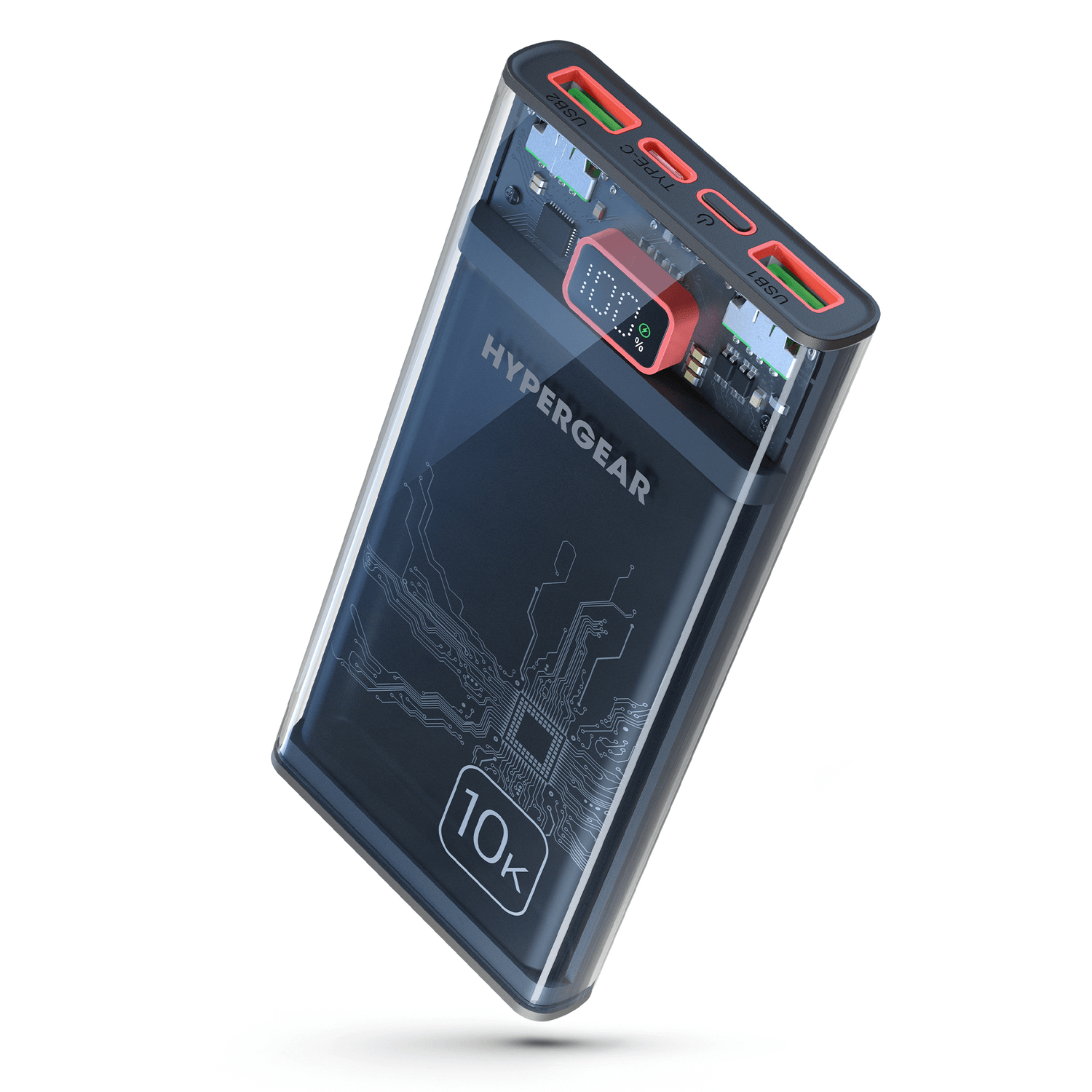 HyperGear ClearCharge 10000mAh Transparent PD Power Bank Jupiter Gear Home