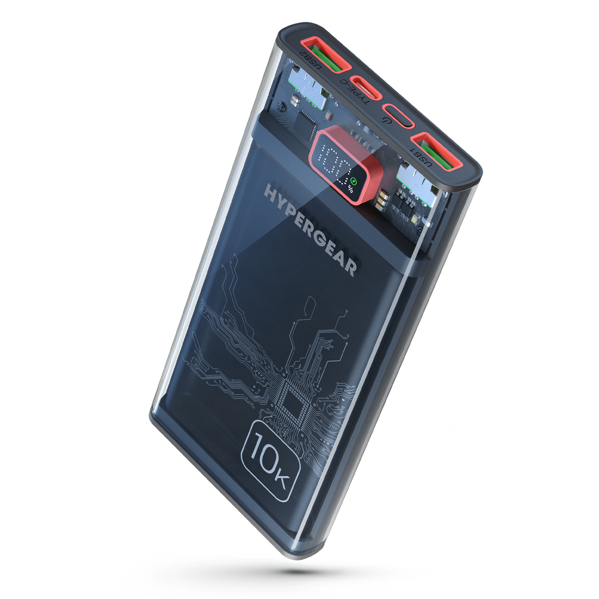 HyperGear ClearCharge 10000mAh Transparent PD Power Bank Jupiter Gear Home