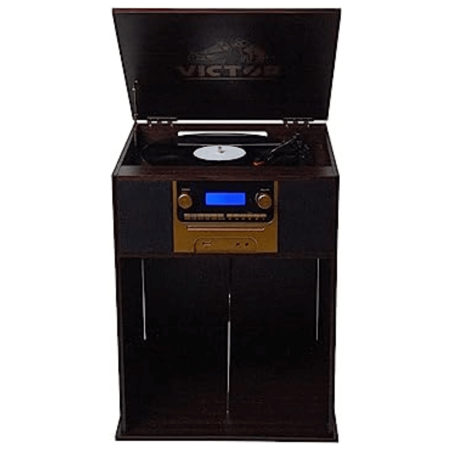 Victor Boyleston 7-in-1 3-Speed Turntable Music Center Espresso -  Refurbished Jupiter Gear Home