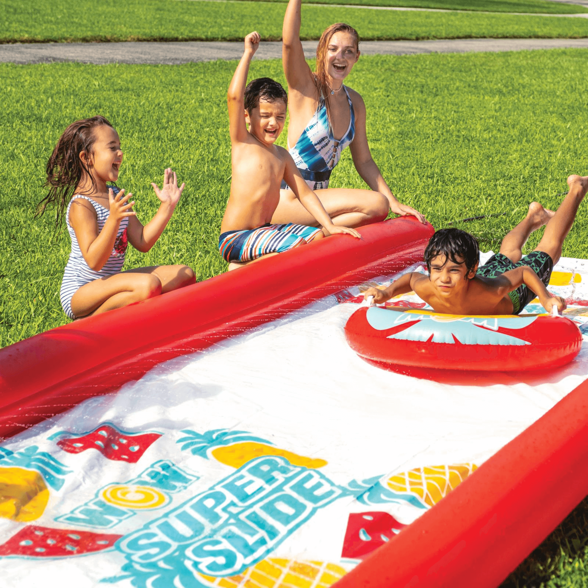 WOW Watersports Pineapple Super Backyard Lawn Slide with High Side Walls and Sprayers Jupiter Gear Home
