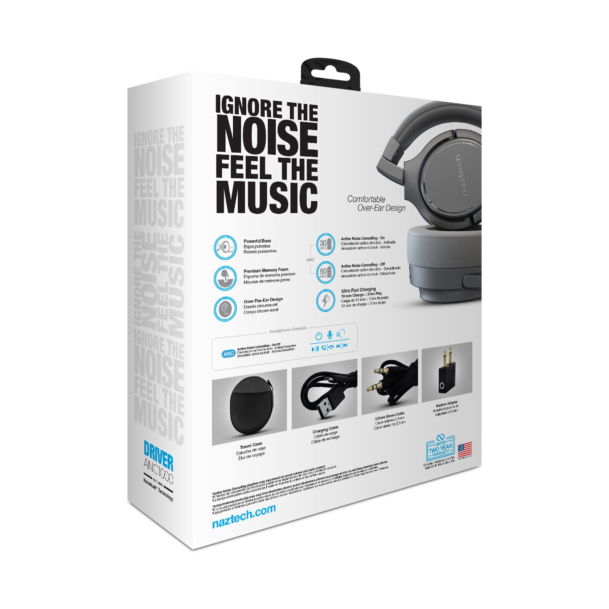 Naztech Driver ANC1000 Wireless Headphones Jupiter Gear Home