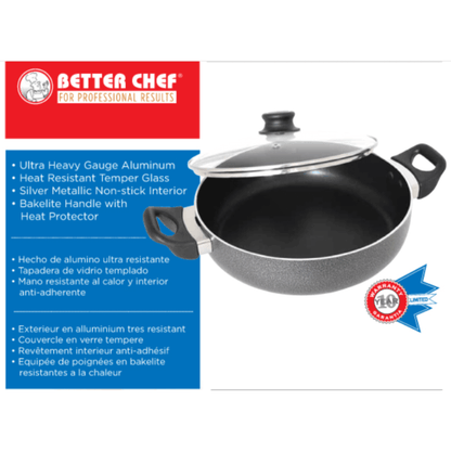 Better Chef 10" Aluminum Non-Stick Deep Fryer with Glass Lid Jupiter Gear Home