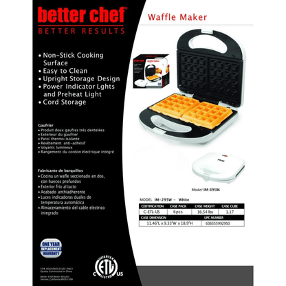Better Chef Non-Stick Electric Waffle Maker Jupiter Gear Home