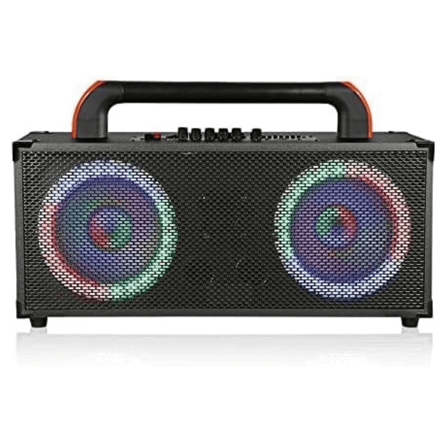 Norcent Dual 8" Portable Bluetooth Cabinet Speaker w Wooden Motif and MP3 Player Jupiter Gear Home