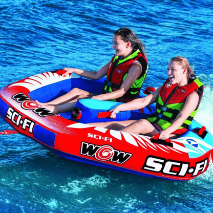 WOW Watersports Sci-Fi 2 Person 2P Cockpit Towable with Inflated Median Jupiter Gear Home