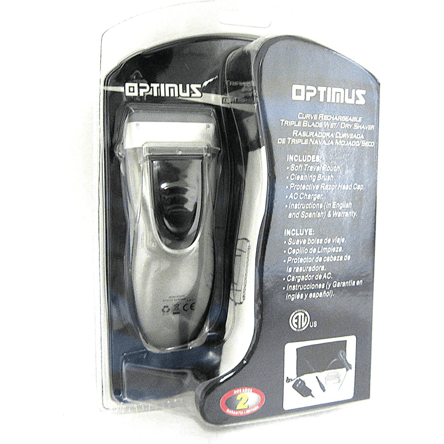 Optimus Cordless Rechargeable LED Shaver with Pop-Up Trimmer Jupiter Gear Home