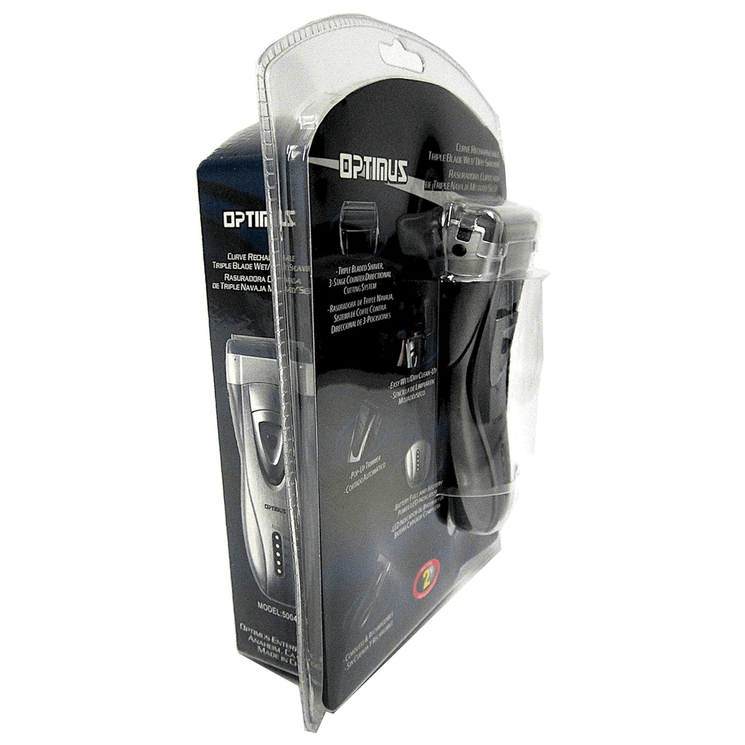 Optimus Cordless Rechargeable LED Shaver with Pop-Up Trimmer Jupiter Gear Home